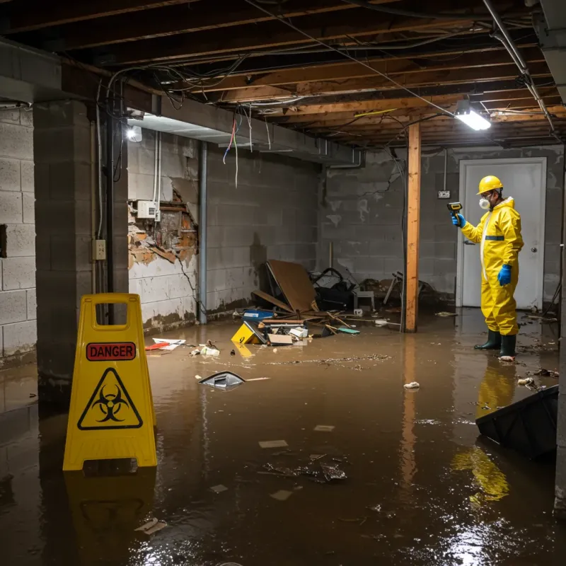 Flooded Basement Electrical Hazard in Collegedale, TN Property